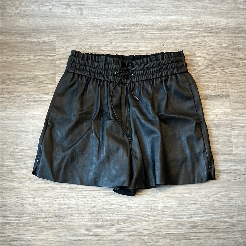 Zara Black Faux Leather Women's Shorts Size Small